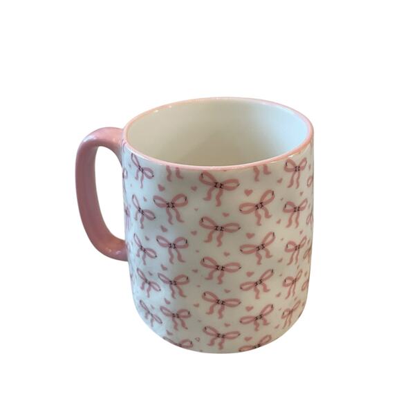 10 Strawberry Street Bella Pink Bow Ceramic Espresso Mug Set of 4 New - Picture 13 of 16